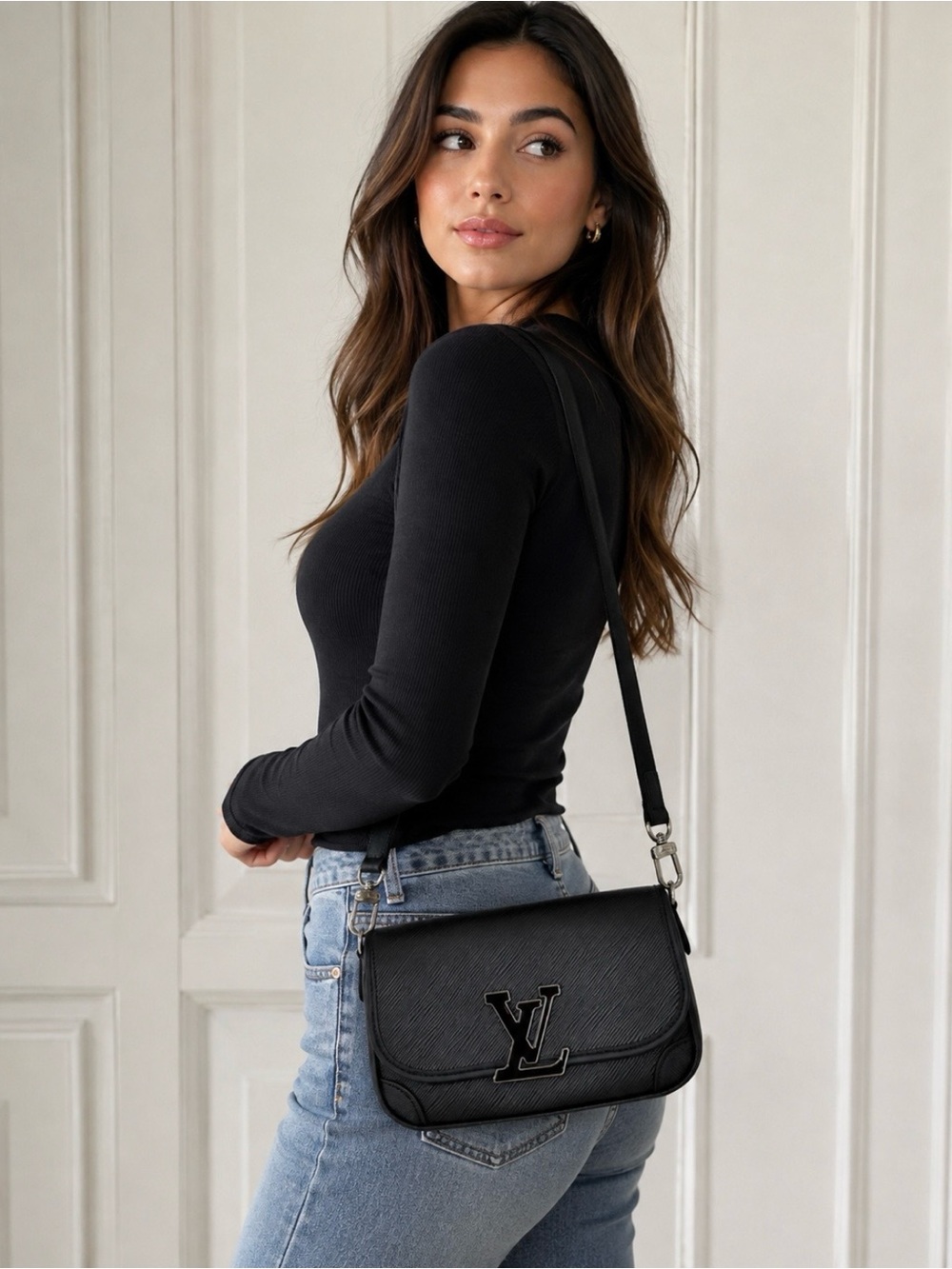 Louis Vuitton Black Buci Crossbody Epi Grained Cowhide